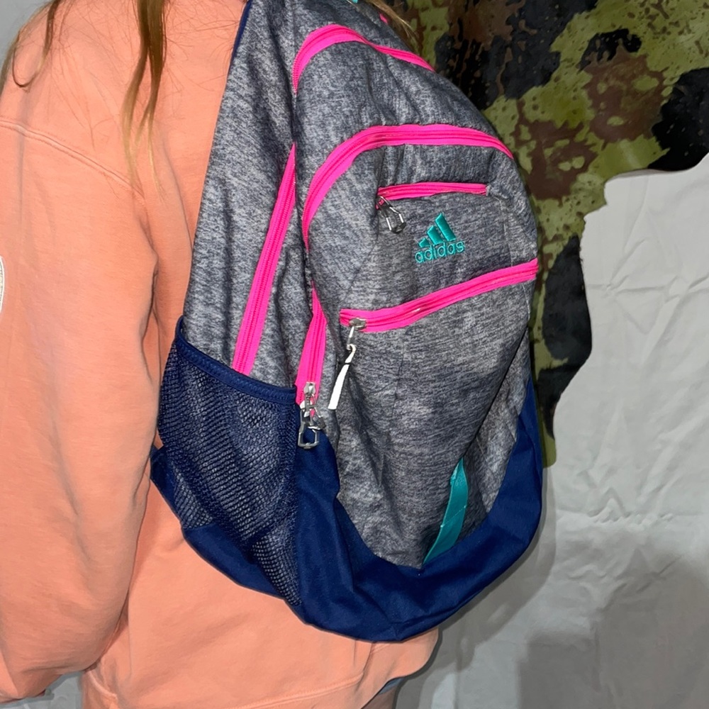Adidas Gray & Pink Backpack